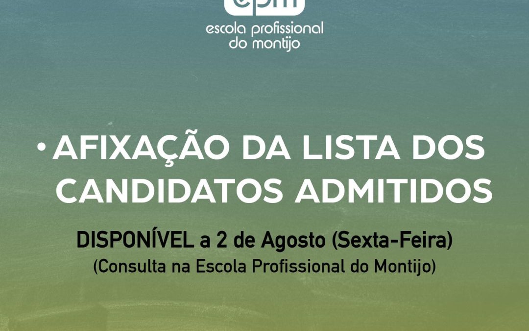 Lista dos candidatos admitidos