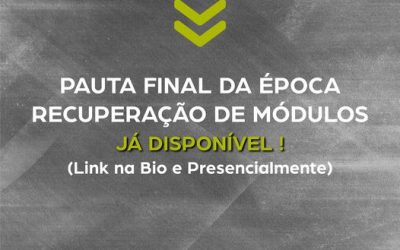 Pauta de Notas – Recuperação de Módulos