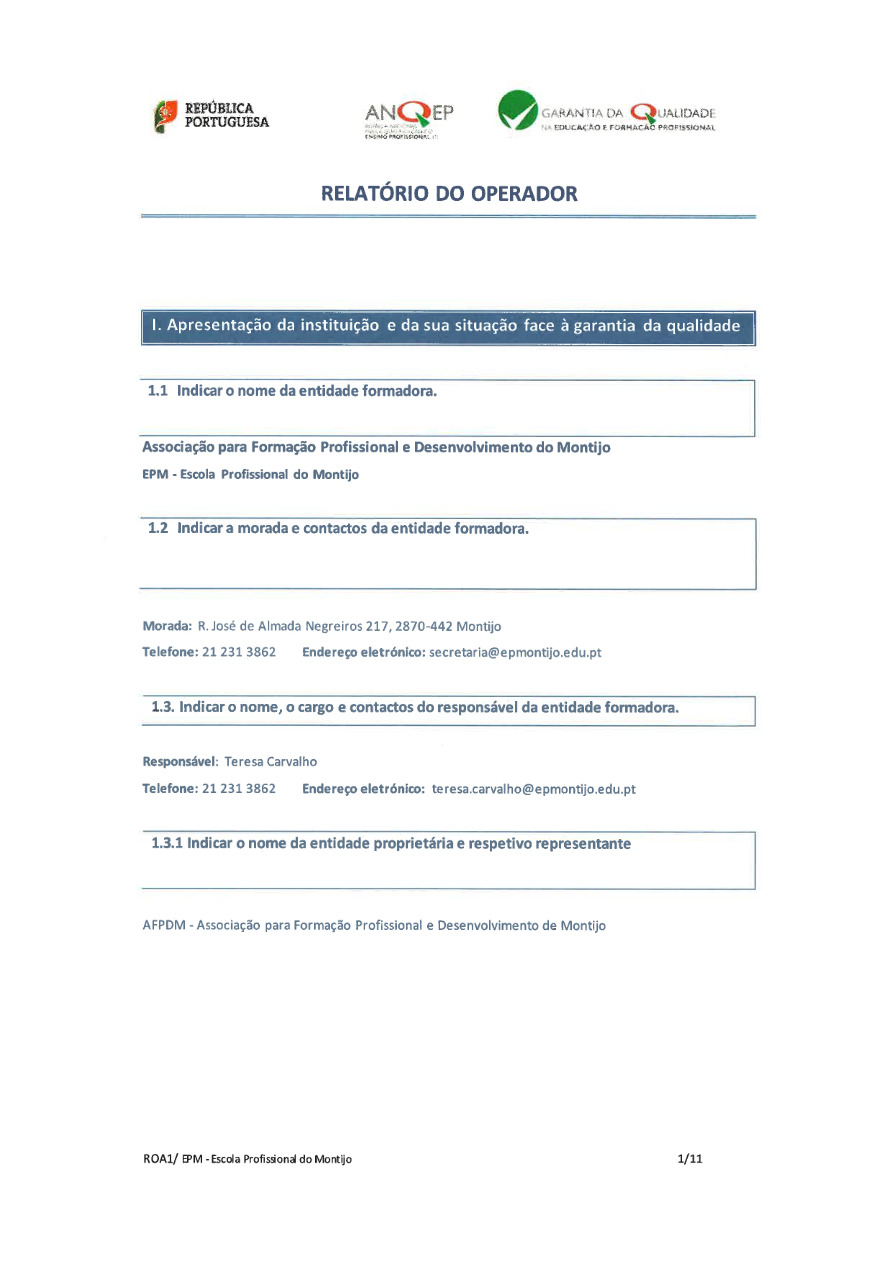 Relatório do Operador
