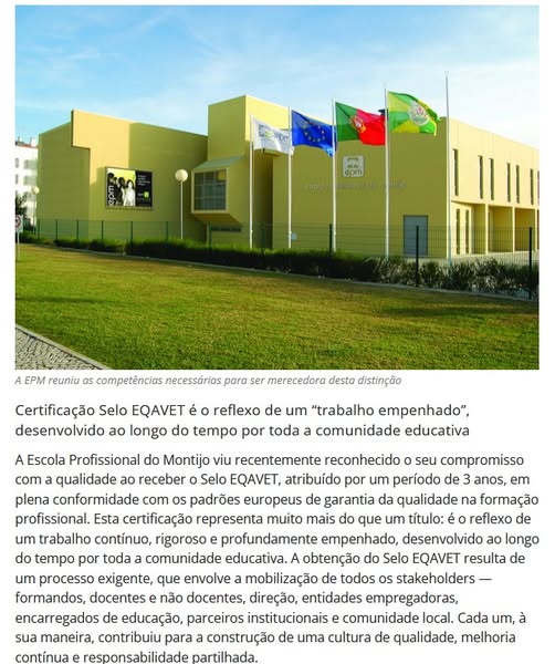 A Escola Profissional do Montijo foi notícia no O Setubalense!