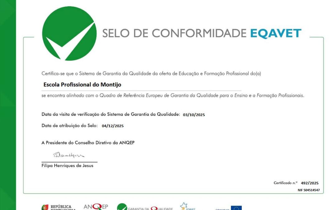 Conquista do Selo de Conformidade EQAVET